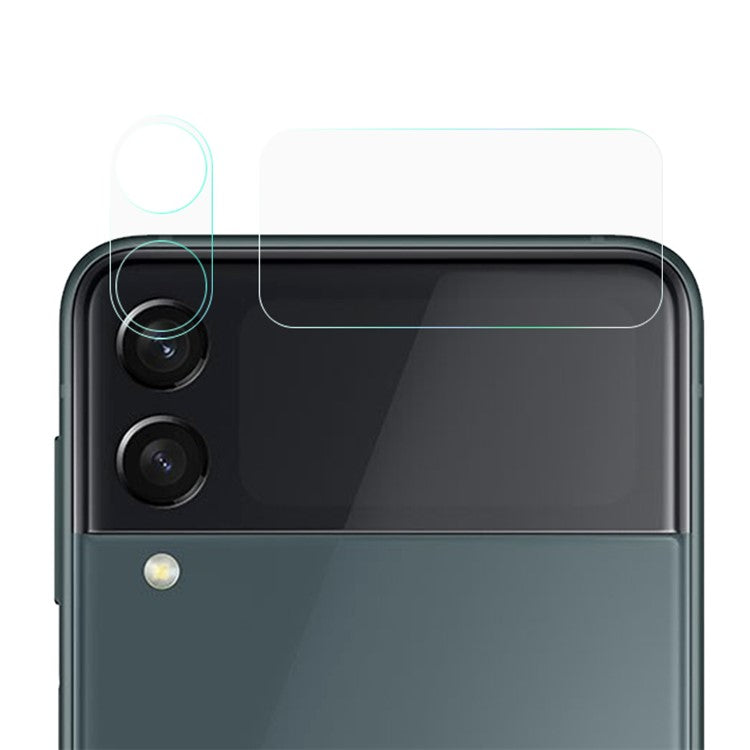 Tempered Glass 3D Camera Lens Film + Ultra Clear Back Screen Protector for Galaxy Z Flip3 5G