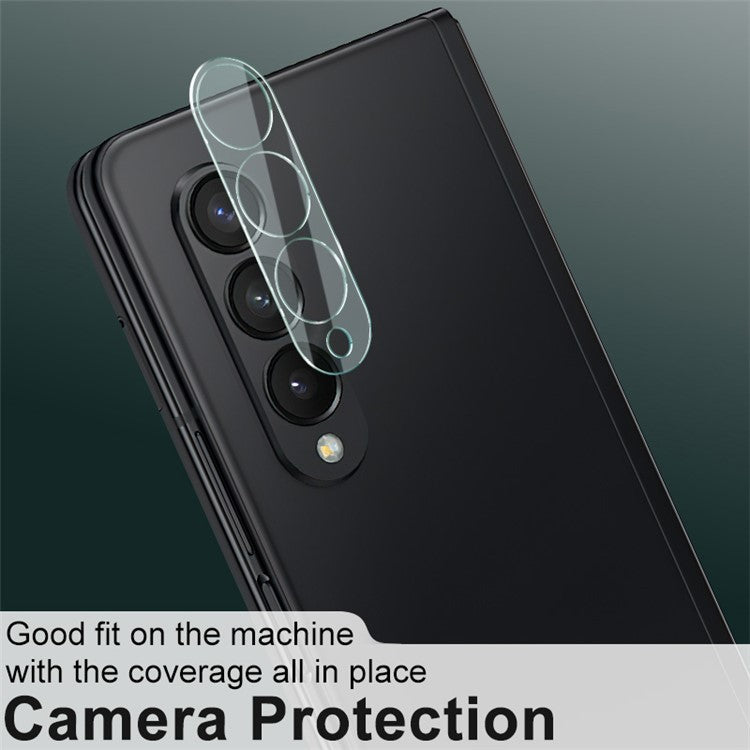 IMAK Anti-Scratch High Definition Tempered Glass Camera Lens Protector + Acrylic Lens Cap for Samsung Galaxy Z Fold3 5G