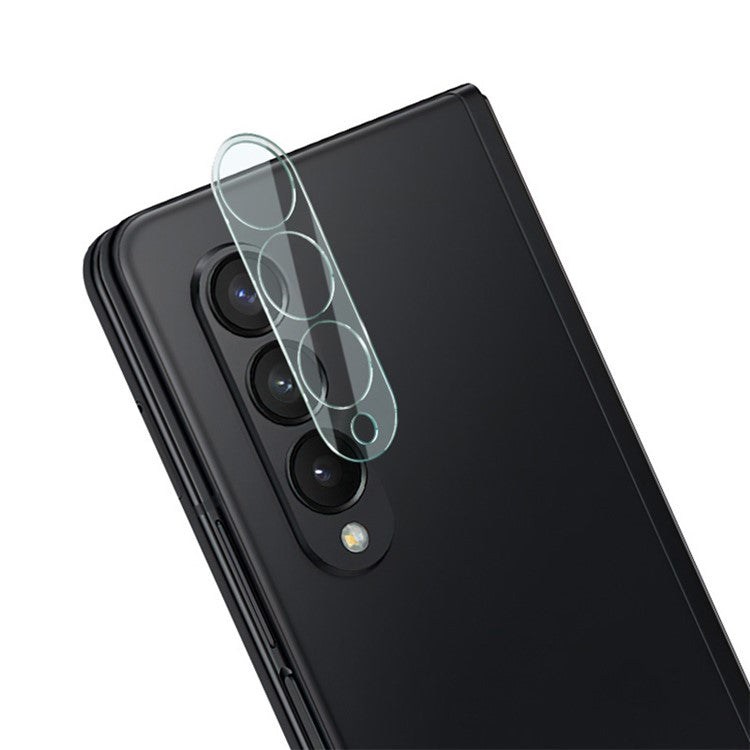 IMAK Anti-Scratch High Definition Tempered Glass Camera Lens Protector + Acrylic Lens Cap for Samsung Galaxy Z Fold3 5G