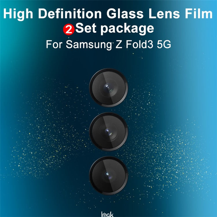 IMAK 2 Sets Full Coverage Ring Tempered Glass Camera Lens Protectors for Samsung Galaxy Z Fold3 5G