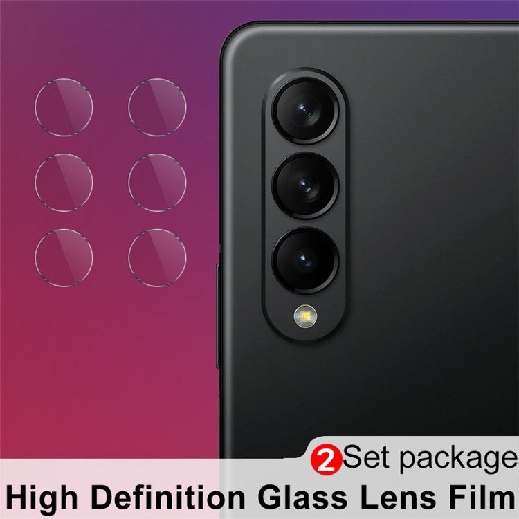 IMAK 2 Sets Full Coverage Ring Tempered Glass Camera Lens Protectors for Samsung Galaxy Z Fold3 5G