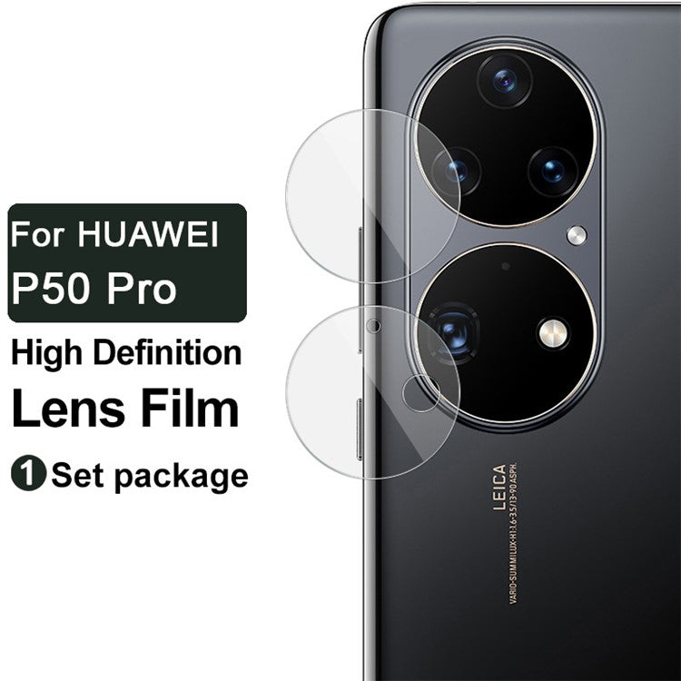 IMAK 1 Set Ultra Clear Round Ring Tempered Glass Rear Camera Lens Protector Film for Huawei P50 Pro