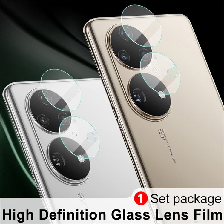 IMAK 1 Set Ultra Clear Round Ring Tempered Glass Rear Camera Lens Protector Film for Huawei P50 Pro