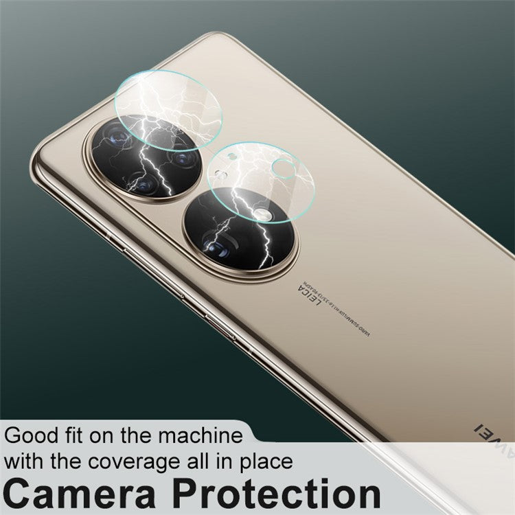 IMAK 1 Set Ultra Clear Round Ring Tempered Glass Rear Camera Lens Protector Film for Huawei P50 Pro