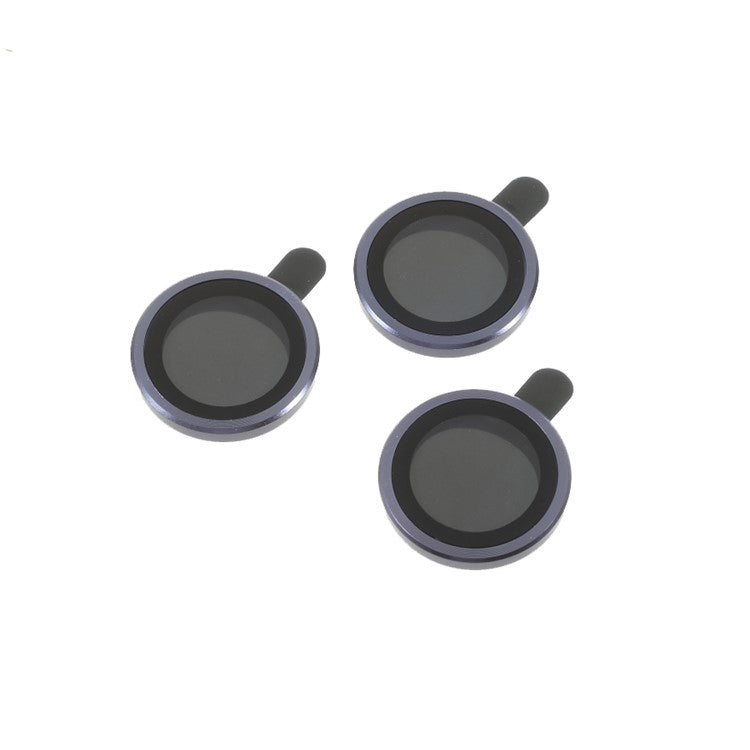 3pcs/Set Ultra Clear Monochrome AGC Glass Camera Lens Film Guard for iPhone 13 Pro 6.1 inch/13 Pro Max 6.7 inch - Grey