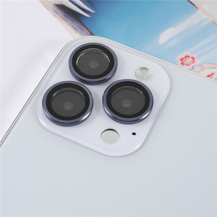 3pcs/Set Ultra Clear Monochrome AGC Glass Camera Lens Film Guard for iPhone 13 Pro 6.1 inch/13 Pro Max 6.7 inch - Grey