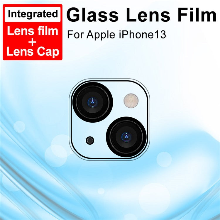 IMAK HD Clear Back Camera Lens Cover Tempered Glass Film + Acrylic Lens Cap for iPhone 13 / 13 mini