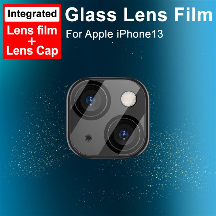 IMAK HD Clear Back Camera Lens Cover Tempered Glass Film + Acrylic Lens Cap for iPhone 13 / 13 mini