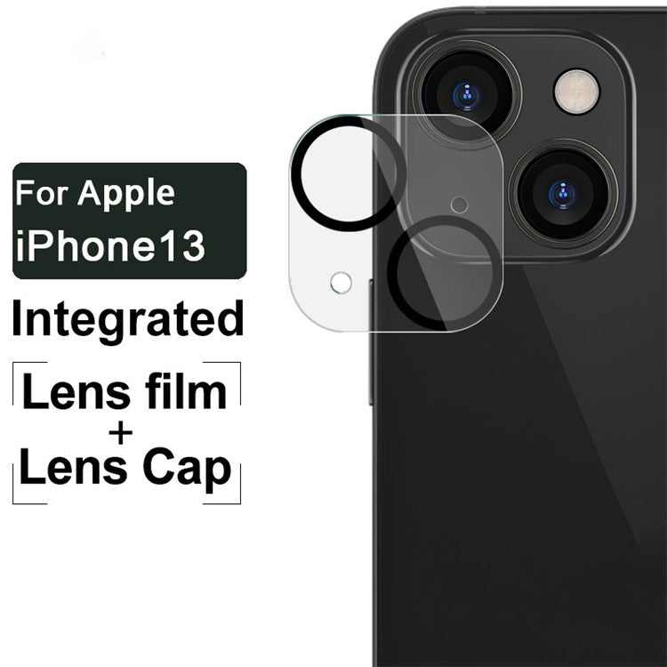 IMAK HD Clear Back Camera Lens Cover Tempered Glass Film + Acrylic Lens Cap for iPhone 13 / 13 mini