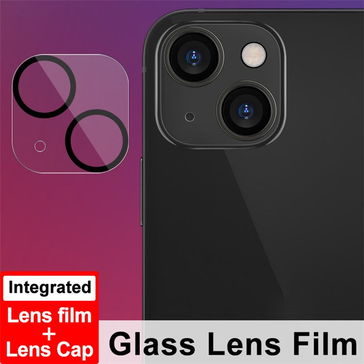 IMAK HD Clear Back Camera Lens Cover Tempered Glass Film + Acrylic Lens Cap for iPhone 13 / 13 mini