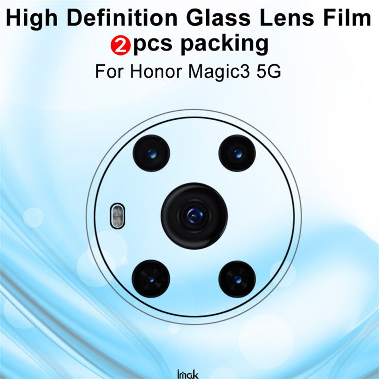 IMAK 2Pcs/Pack Scratches-Resistant Tempered Glass Camera Lens Protector for Honor Magic3