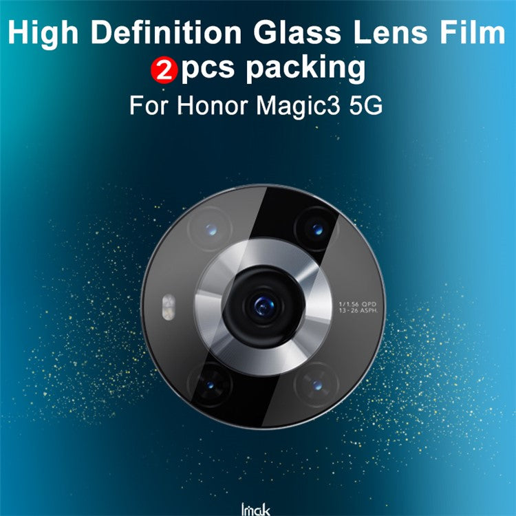 IMAK 2Pcs/Pack Scratches-Resistant Tempered Glass Camera Lens Protector for Honor Magic3