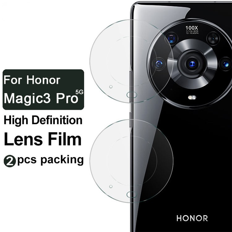 IMAK 2Pcs/Pack Ultra-Thin HD Clear Tempered Glass Camera Lens Protector Film for Honor Magic3 Pro