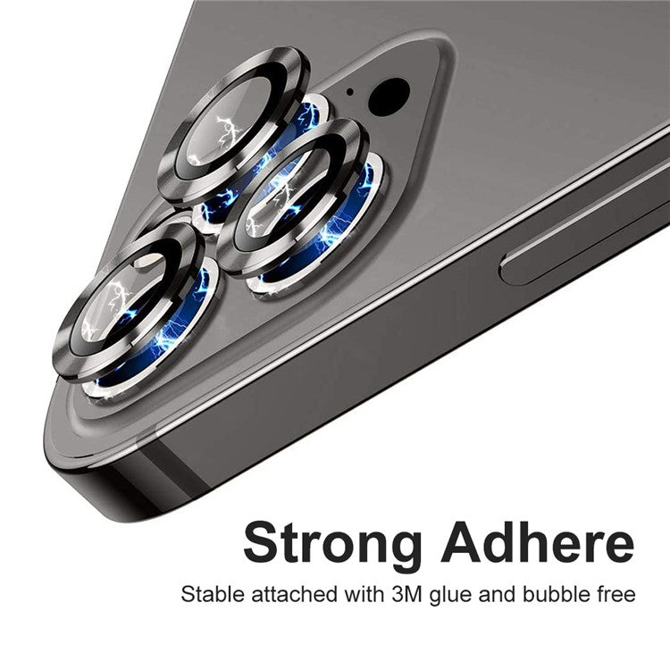 ENKAY HAT PRINCE HD Clear 9H Tempered Glass Aluminum Alloy Rear Camera Lens Ring Cover Protector (3Pcs / Group) for iPhone 13 Pro / 13 Pro Max - Silver