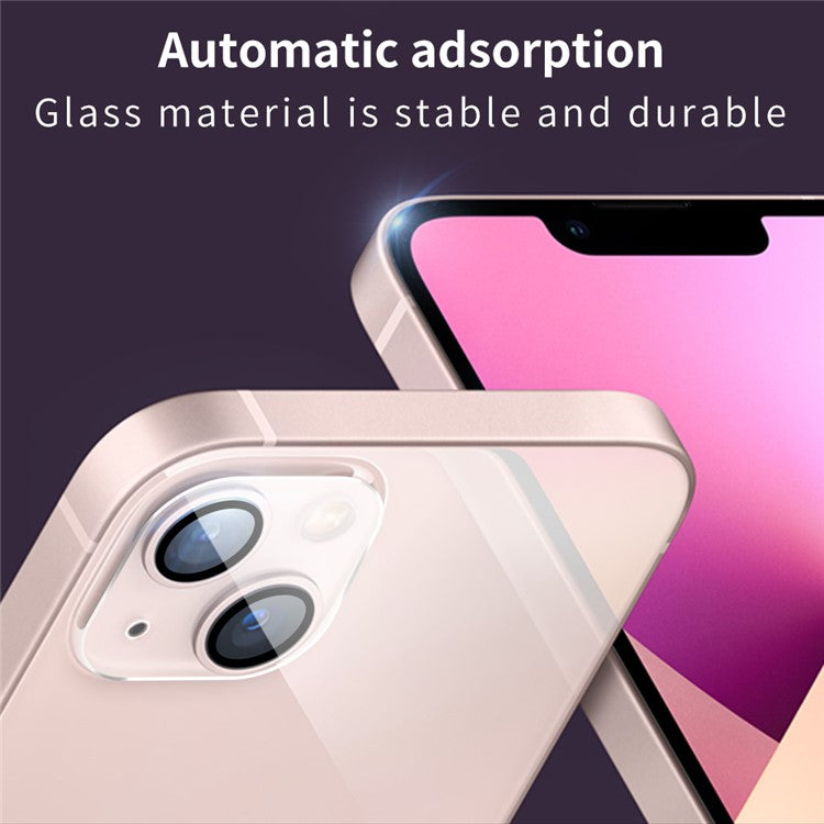 Anti-scratch Black Silk Printing Tempered Glass Camera Lens Guard Films Protector for iPhone 13 6.1 inch