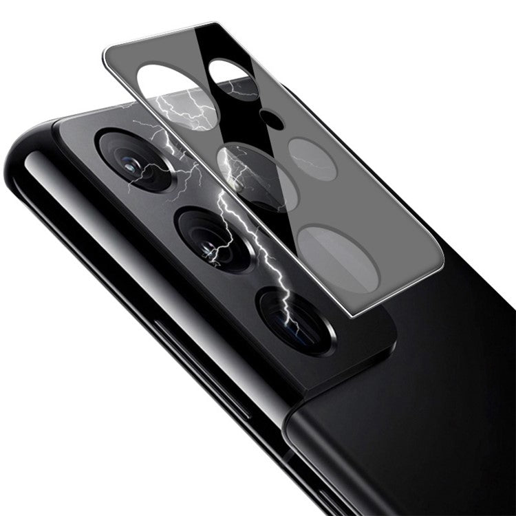 IMAK Full Coverage Scratch-resistant Tempered Glass Camera Lens Film Protector (Black Version) for Samsung Galaxy S21 Ultra 5G