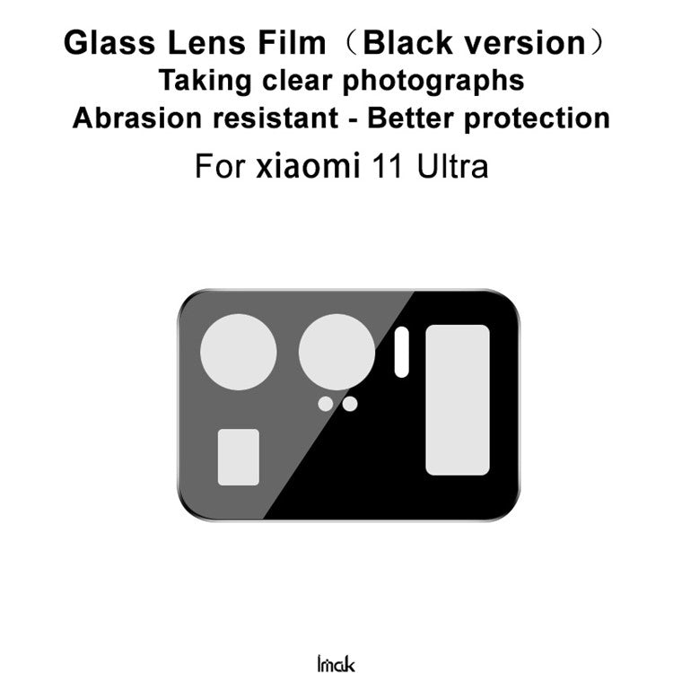 IMAK HD Precise Cutout Tempered Glass Camera Lens Protector (Black Version) for Xiaomi Mi 11 Ultra