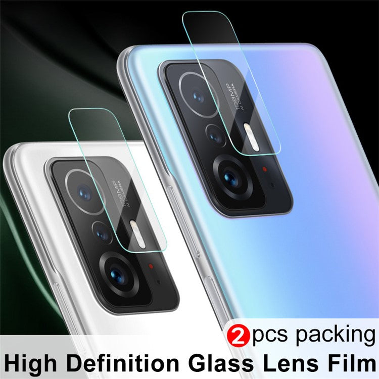 IMAK 2Pcs/Pack HD Bubble Free Anti-Scratch Tempered Glass Camera Lens Protector for Xiaomi 11T / 11T Pro