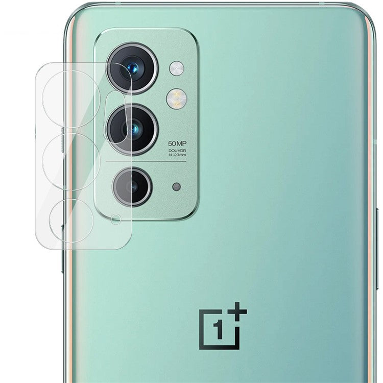 IMAK Wear-Resistant HD Clear Tempered Glass Camera Lens Protector + Acrylic Lens Cap for OnePlus 9RT 5G