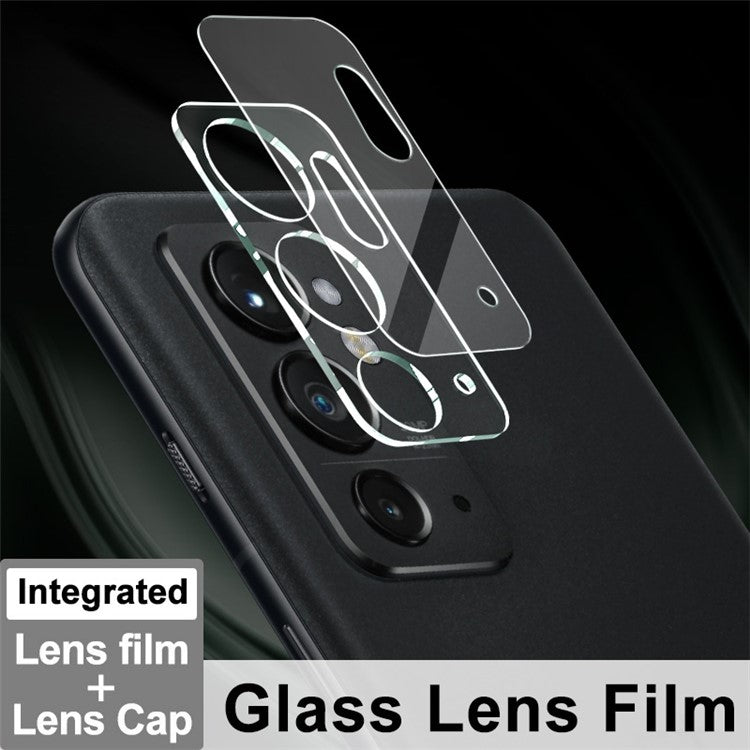 IMAK Wear-Resistant HD Clear Tempered Glass Camera Lens Protector + Acrylic Lens Cap for OnePlus 9RT 5G