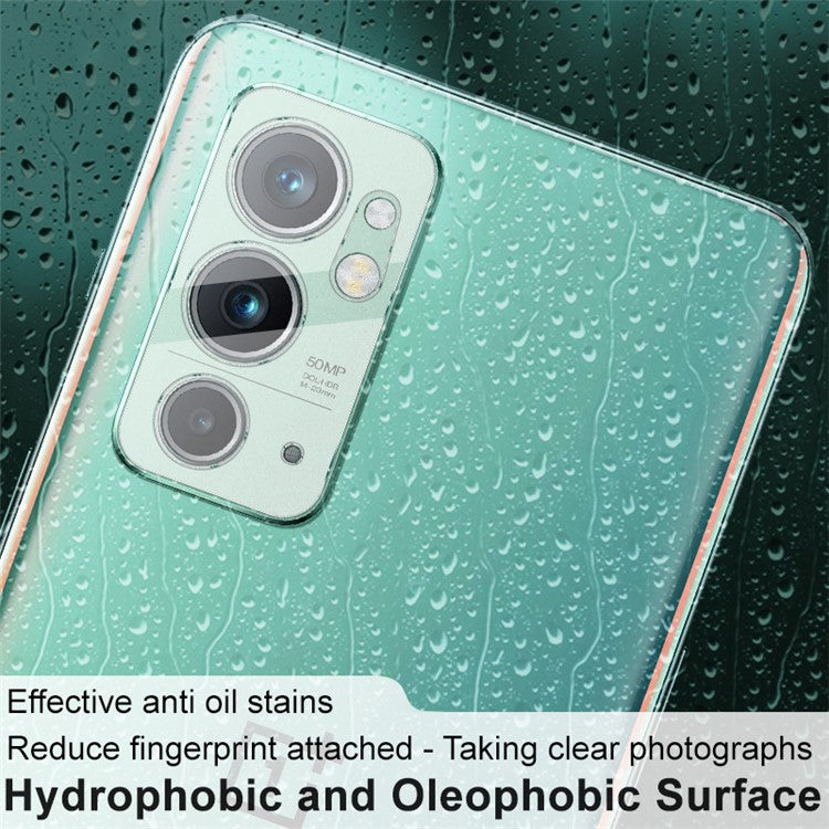 IMAK Wear-Resistant HD Clear Tempered Glass Camera Lens Protector + Acrylic Lens Cap for OnePlus 9RT 5G