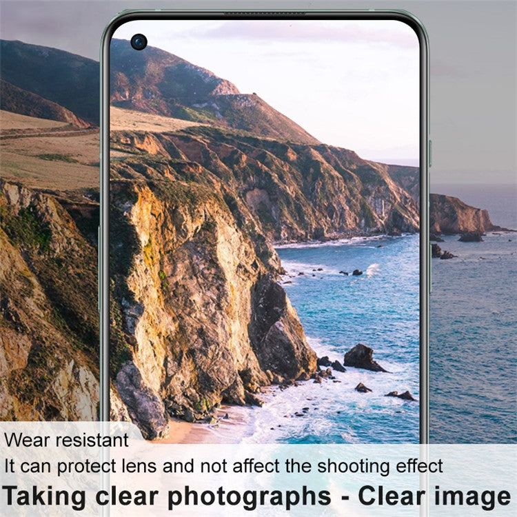 IMAK Wear-Resistant HD Clear Tempered Glass Camera Lens Protector + Acrylic Lens Cap for OnePlus 9RT 5G
