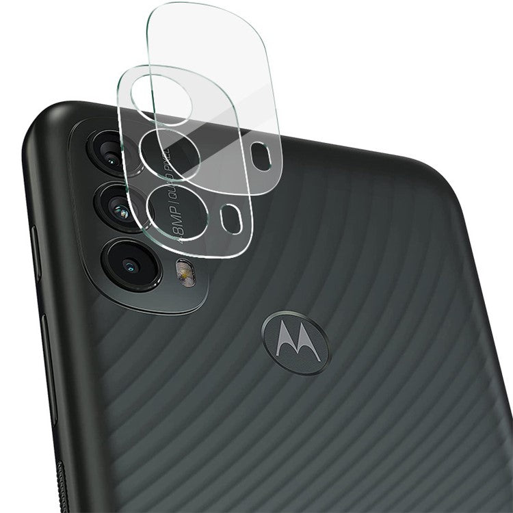 IMAK Anti-Scratch HD Tempered Glass Camera Lens Protector + Acrylic Lens Cap for Motorola Moto E30 / E40