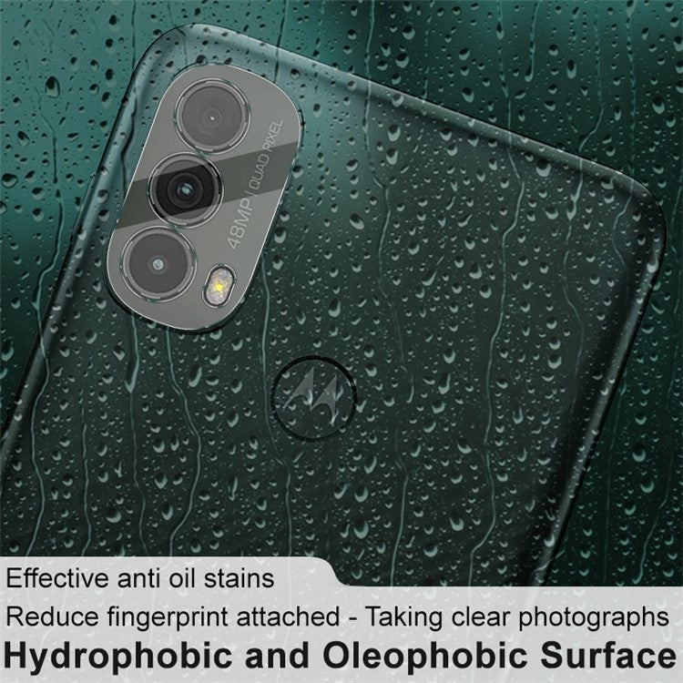 IMAK Anti-Scratch HD Tempered Glass Camera Lens Protector + Acrylic Lens Cap for Motorola Moto E30 / E40