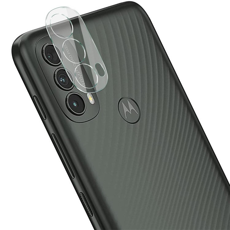 IMAK Anti-Scratch HD Tempered Glass Camera Lens Protector + Acrylic Lens Cap for Motorola Moto E30 / E40