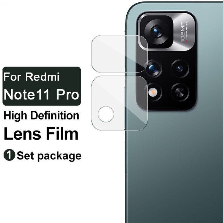 IMAK Ultra-thin HD Clear Scratches-resistant Tempered Glass Camera Lens Protector Set for Xiaomi Redmi Note 11 Pro+ 5G/Redmi Note 11 Pro 5G (China) (MediaTek)