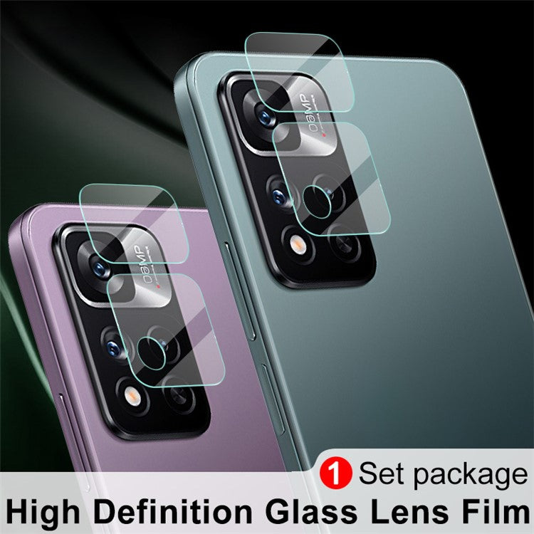 IMAK Ultra-thin HD Clear Scratches-resistant Tempered Glass Camera Lens Protector Set for Xiaomi Redmi Note 11 Pro+ 5G/Redmi Note 11 Pro 5G (China) (MediaTek)