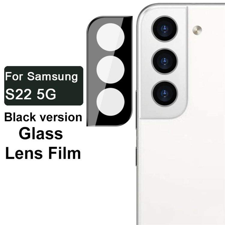 IMAK HD Anti-oil Anti-stains Tempered Glass Film Camera Cover Lens Protector (Black Version) for Samsung Galaxy S22 5G/S22+ 5G