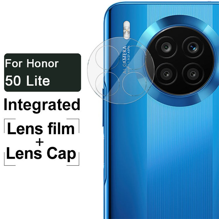 IMAK Full Protection Scratch Resistant Tempered Glass Camera Lens Film + Acrylic Lens Cap for Honor 50 Lite