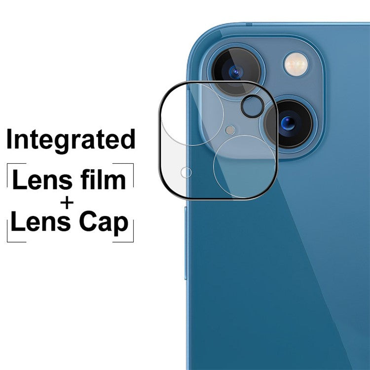 IMAK B Series Full Cover Scratch-resistant HD Clear Tempered Glass Camera Lens Film + Lens Cap for iPhone 13 6.1 inch/13 mini 5.4 inch