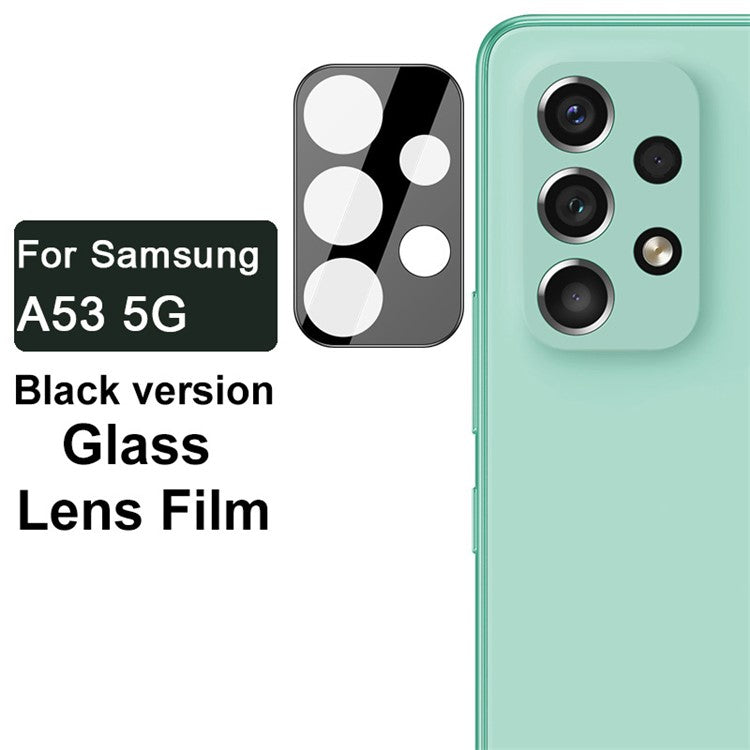 IMAK for Samsung Galaxy A53 5G Anti-Scratch HD Tempered Glass Film Camera Cover Lens Protector (Black Version)