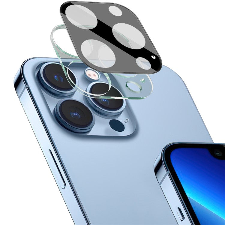 IMAK for iPhone 13 Pro 6.1 inch/13 Pro Max 6.7 inch Black Version High Definition Tempered Glass Lens Film + Acrylic Lens Cap Bubble-Free Automatically Absorption