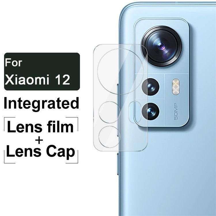 IMAK for Xiaomi 12 5G/12X 5G/12S 5G High Definition Abrasion-resistant Anti-stains Tempered Glass Camera Lens Film + Acrylic Lens Cap