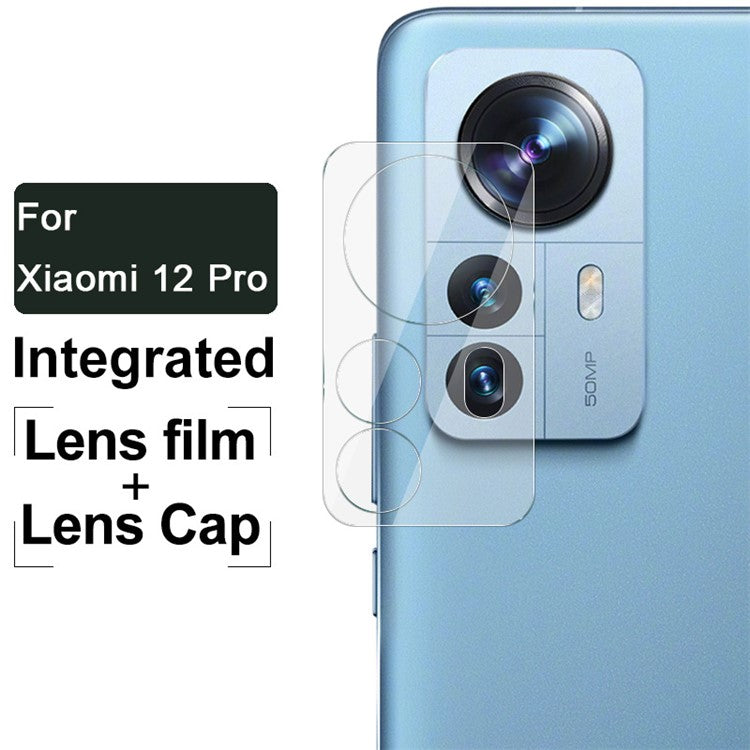 IMAK for Xiaomi 12 Pro 5G / 12S Pro 5G /12 Pro (Dimensity) 5G Precise Cutout High Definition Anti-stains Tempered Glass Camera Lens Film + Acrylic Lens Cap