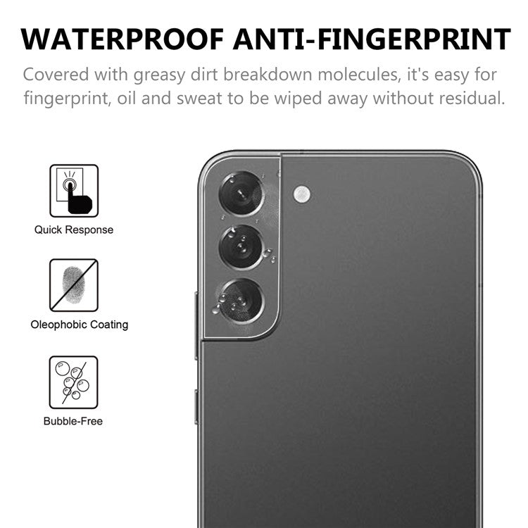 For Samsung Galaxy S22+ 5G Camera Lens Tempered Glass Film AGC Glass Full Coverage Protector