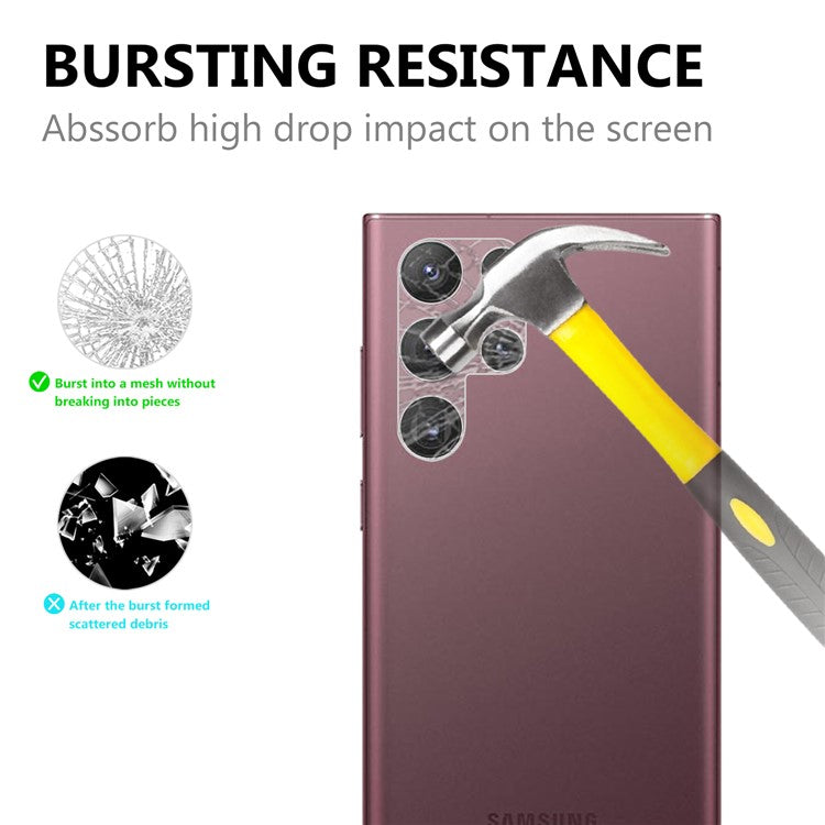 For Samsung Galaxy S22 Ultra 5G AGC Glass Camera Lens Protector Waterproof Bubble-free Ultra Clear Tempered Glass Film