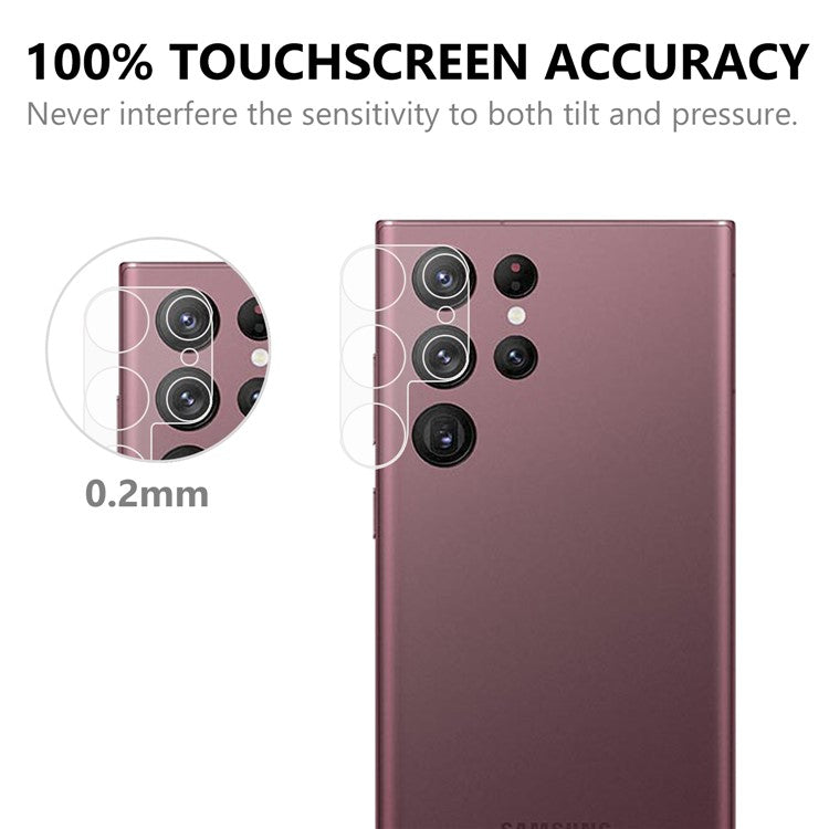 For Samsung Galaxy S22 Ultra 5G AGC Glass Camera Lens Protector Waterproof Bubble-free Ultra Clear Tempered Glass Film