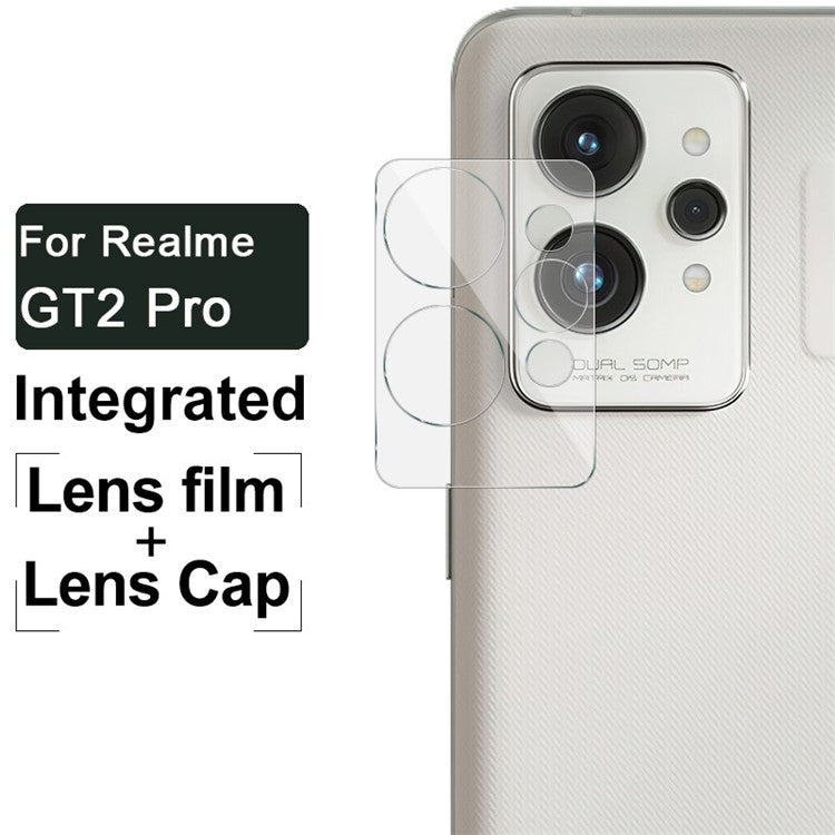 IMAK For Realme GT2 Pro Ultra Clear Anti-scratch Tempered Glass Camera Lens Film + Acrylic Lens Cap