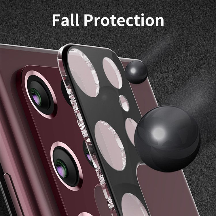 ENKAY HAT PRINCE For Samsung Galaxy S22 Ultra 5G Full Glue Ultra Clear Camera Lens Protector Tempered Glass Protective Film - Black