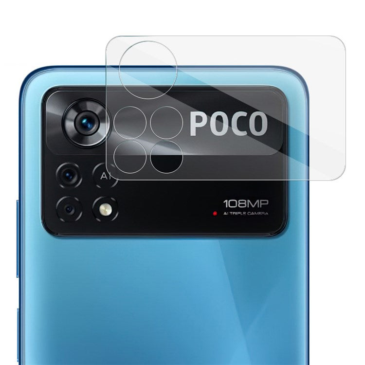 IMAK For Xiaomi Poco X4 Pro 5G Full Coverage High Transparency Clear Tempered Glass Camera Lens Film + Acrylic Lens Cap