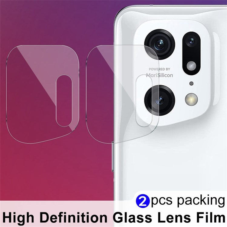 IMAK for Oppo Find X5 Pro 2Pcs/Set Strong Camera Lens Protector Super Transparent Tempered Glass Film