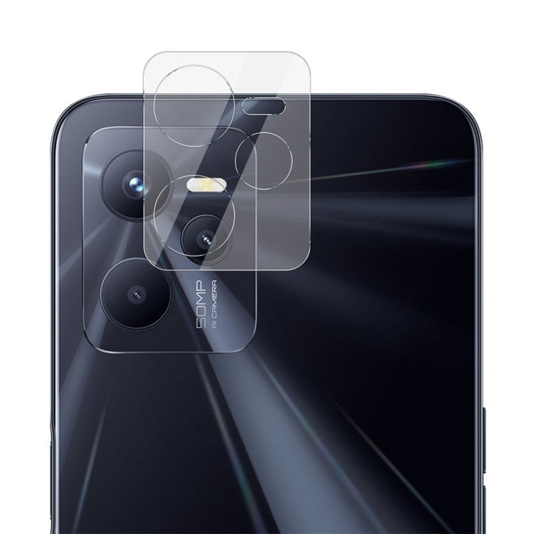 IMAK For Realme C35 Anti-bubble Ultra Thin Full Coverage HD Tempered Glass Camera Lens Film + Acrylic Lens Cap