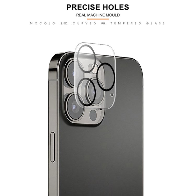 MOCOLO for iPhone 14 Pro / 14 Pro Max Camera Lens Protector with Night Circle, 9H Anti-Scratch Tempered Glass Silk Printing Camera Lens Film