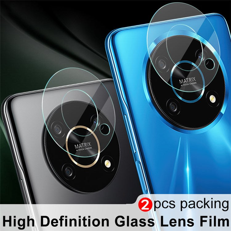 IMAK for Honor Magic4 Lite 5G 2Pcs/Set No Bubble Anti-stains Camera Lens Protector Strong Hardness Tempered Glass Film