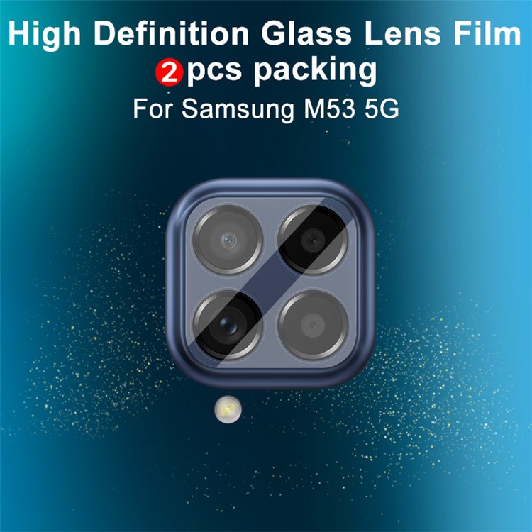 IMAK for Samsung Galaxy M53 5G/M33 5G (Global Version) 2Pcs/Set No Bubble HD Camera Lens Protector Tempered Glass Film