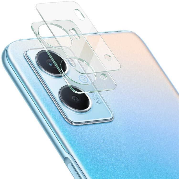 IMAK for Oppo A96 4G Oil-resistant Tempered Glass HD Camera Lens Film + Acrylic Lens Cap